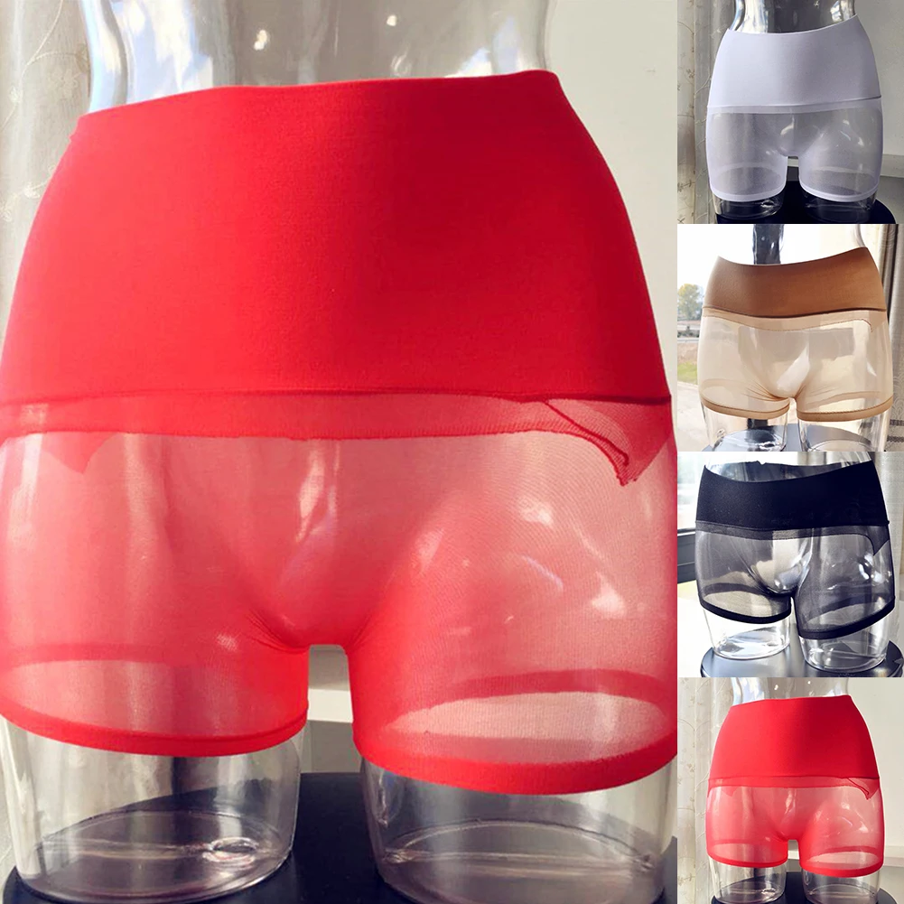 Męskie przezroczyste kąpielówki ultracienkie spodenki bezszwowe przezroczyste pończochy bielizna seksowne rajstopy kalesony bielizna Sissy