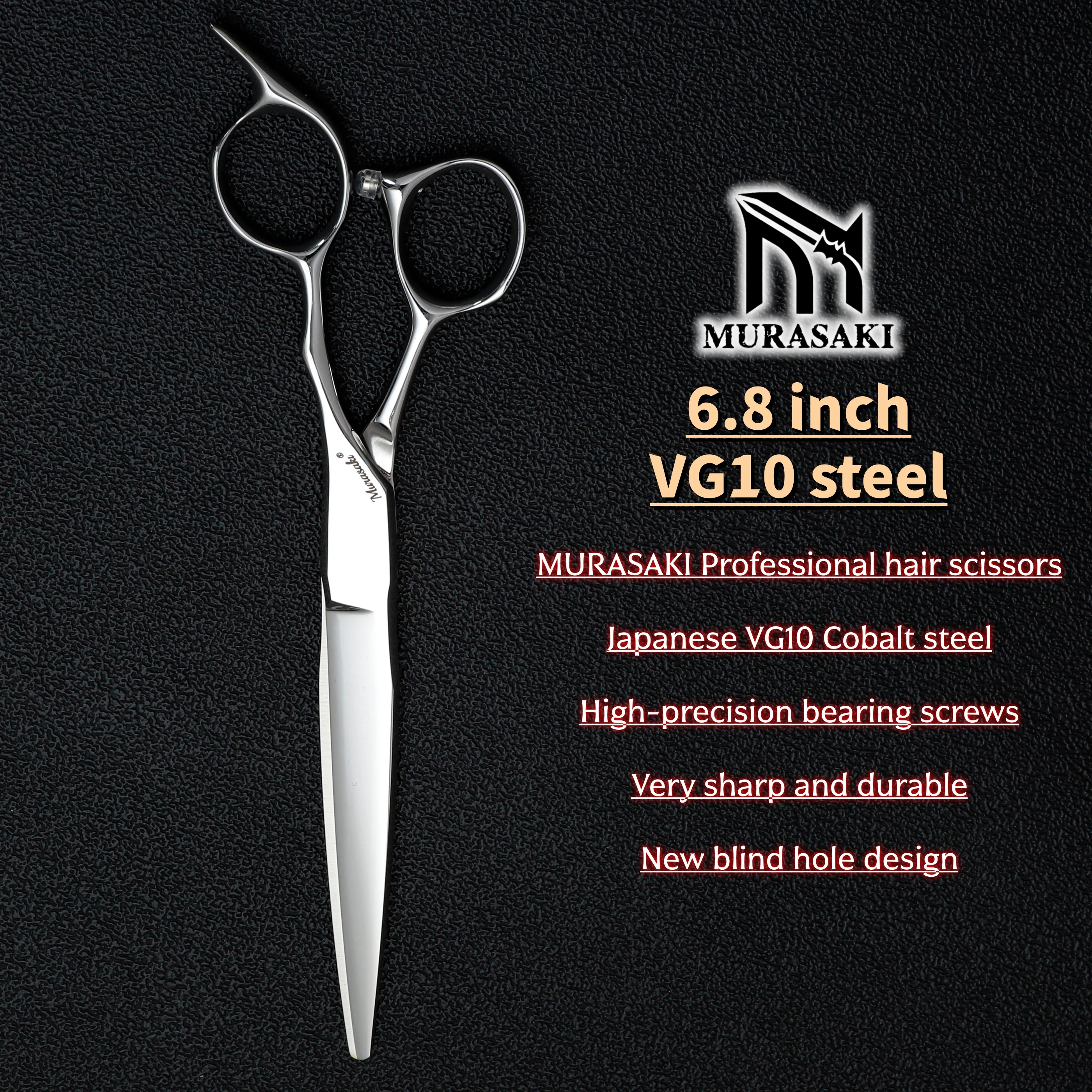 MURASAKI Professionelle Friseurschere, 6,0 bis 6,8 Zoll VG10 Stahl Haarschneideschere, Hochwertige Friseursalon-Accessoires – Detail 5