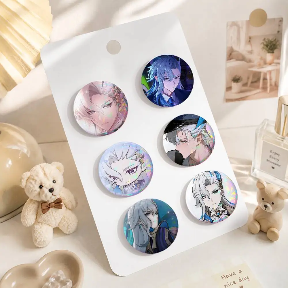 A-Genshin Impact Neuvillette Art Badges Button Round Creative Pin Brooch Badge Bag Decor Accessories Fans Collect Friends Gifts