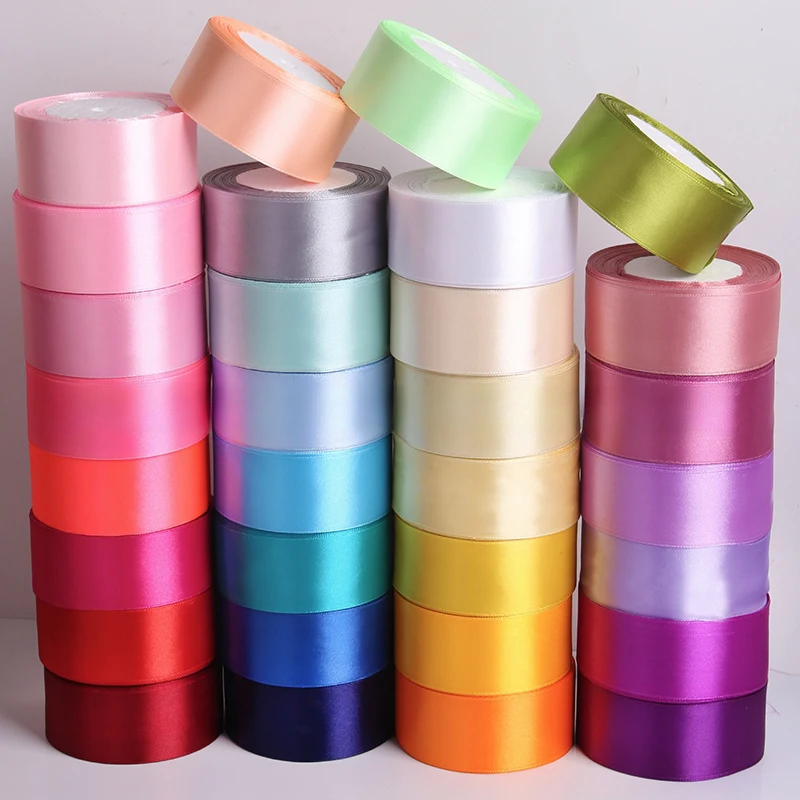 

【H】4cm 25 Yards Satin Ribbon Roll Handmade Gift Packaging Ribbon Flower Making Bouquet Packaging Bow Craft Party Decoration DIY