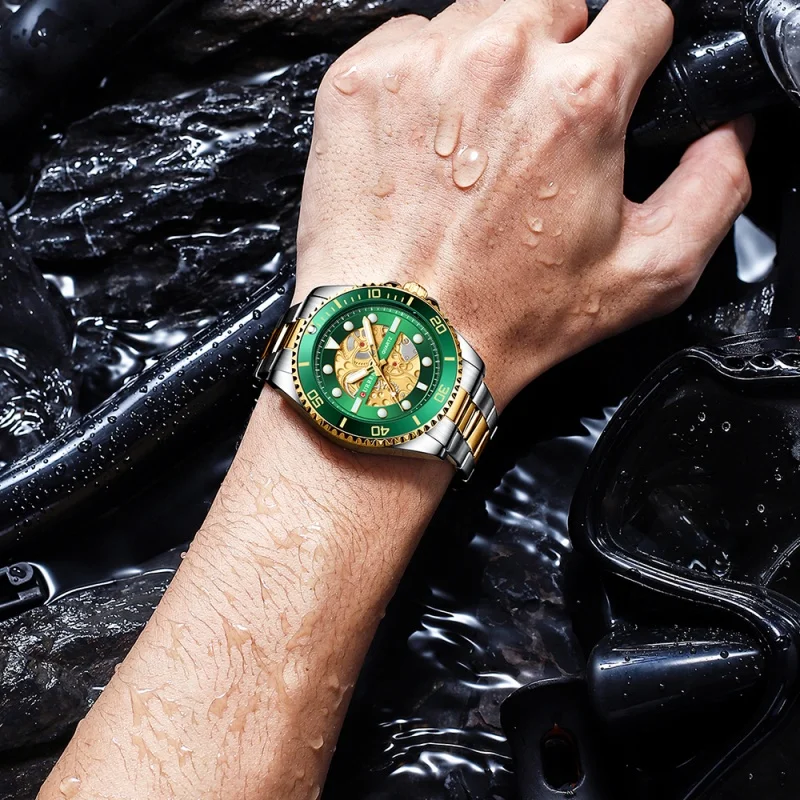 ساعات كوارتز للرجال ، علامة تجارية فاخرة ، أزياء تجارية ، إبداعية ، مضيئة ، مقاومة للماء ، فولاذ مقاوم للصدأ ، ساعة ترفيهية للرجال ،