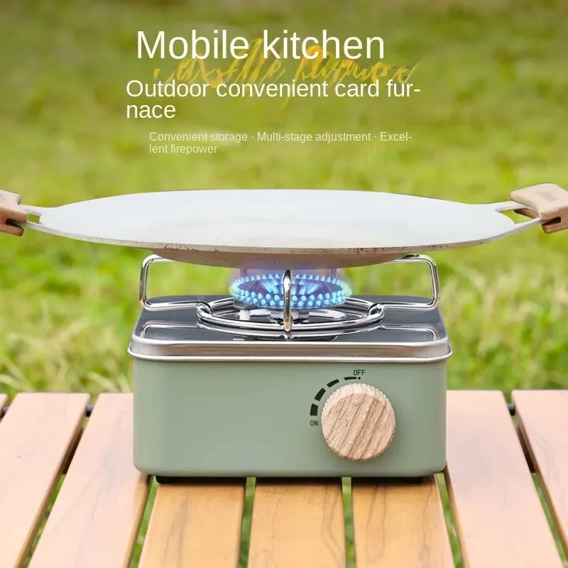 Portable Outdoor Camping Gas Stove Mini Windproof Stainless Steel Stove Household Gas Tea Magnetic Base