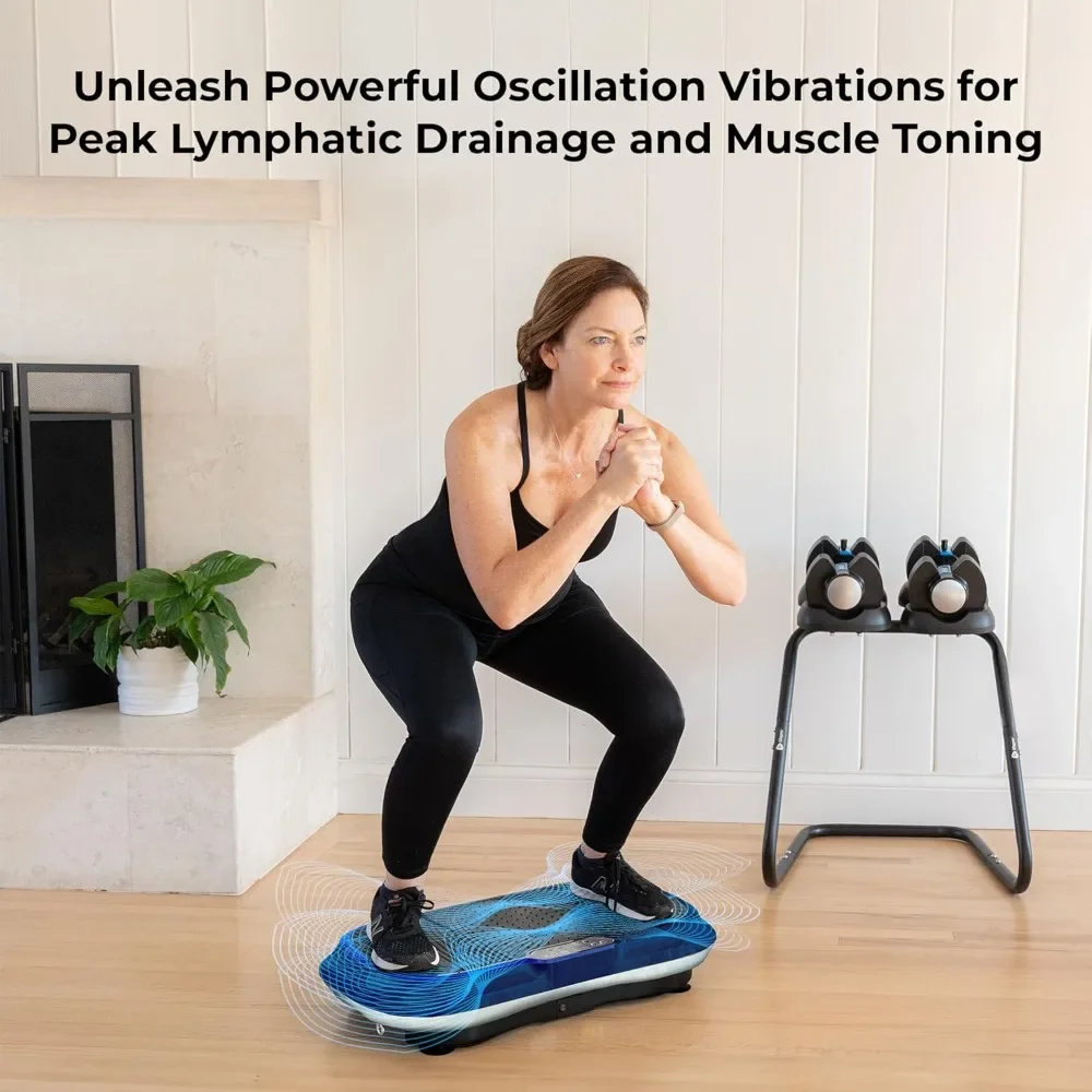 Vibration Plate Exercise Machine - Whole Body Workout Vibration Fitness Platform w/ Loop Bands  for Weight Loss & Toning