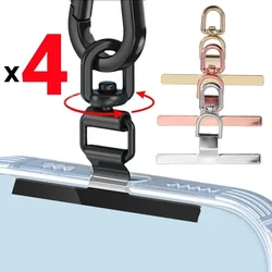 Ultra-Thin Stainless Steel Phone Tether Patch 360 Degree Rotatable Metal Gasket Cellphone Hanging Cord Clip Safety Connect Piece