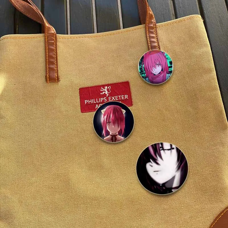 32/44/58mm Anime Elfen Lied Badge Round Soft Button Pins Creative Character Brooch for Backpack Clothes Decoration Fashion Gifts