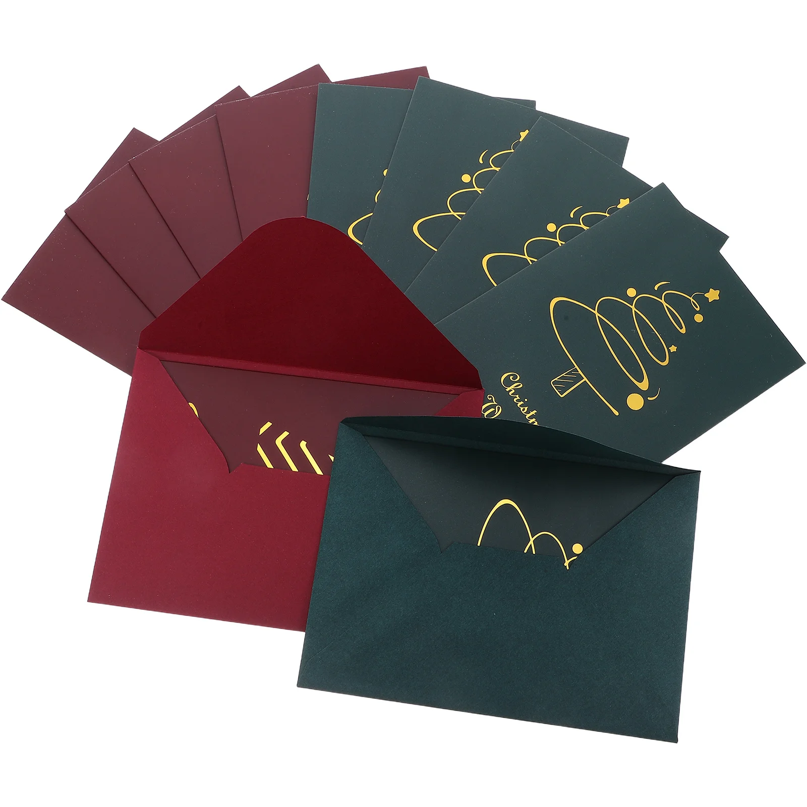 10 個ヴィンテージクリスマスグリーティングカード封筒空白の休日の祝福パーティー用品クリスマス装飾紙カード