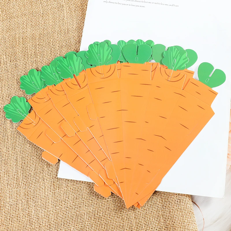 

10pcs Easter Bunny Carrot Cone Shaped Paper Candy Packaging Boxes Gift Bag Easter Kids Eater Birthday Party Gift Box Decoration