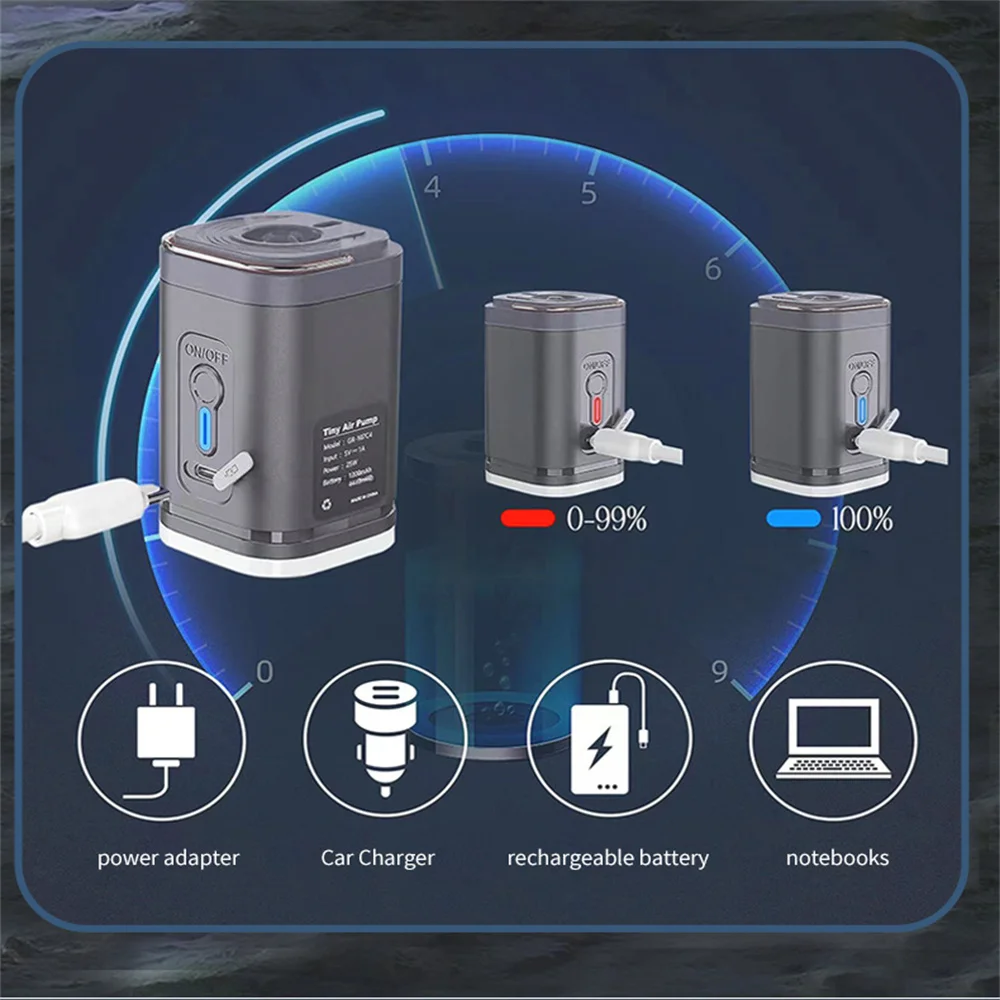 Electric Air Pump Portable Wireless Air Compressor Inflator/Deflator Pumps For Inflatable Cushions Air Beds Boat Swimming Ring