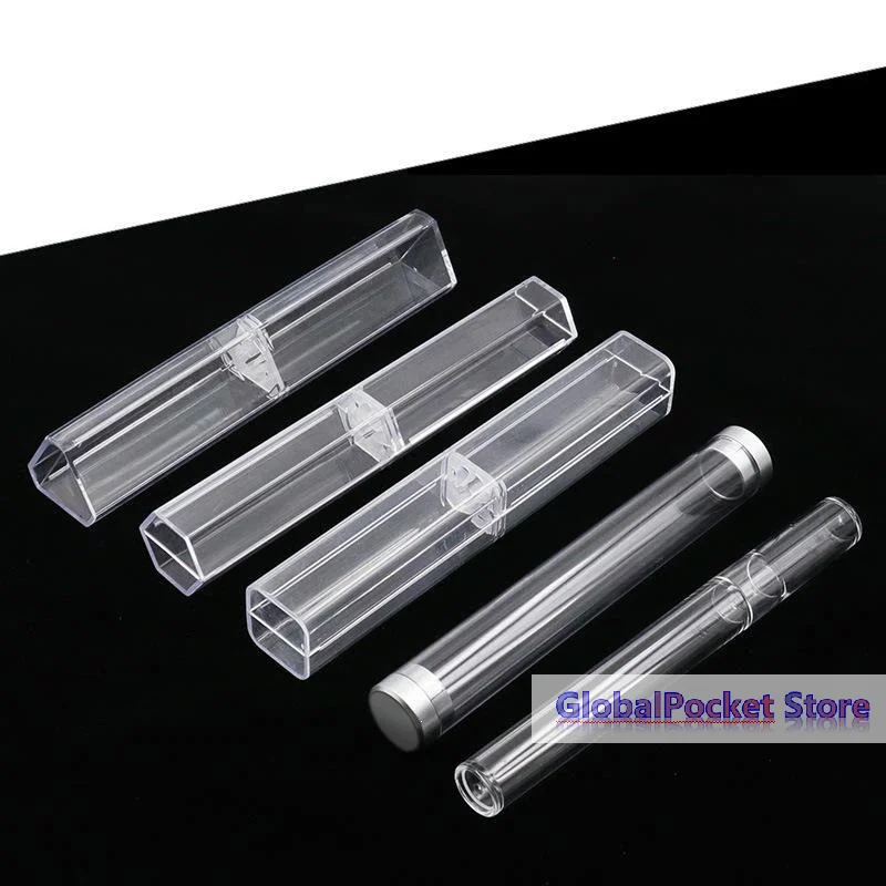 [TG823]1pcs PC Packaging Tube Storage Box Clear Tweezers Box Plastic Tube Cylinder Square Pipe For Makeup Tool
