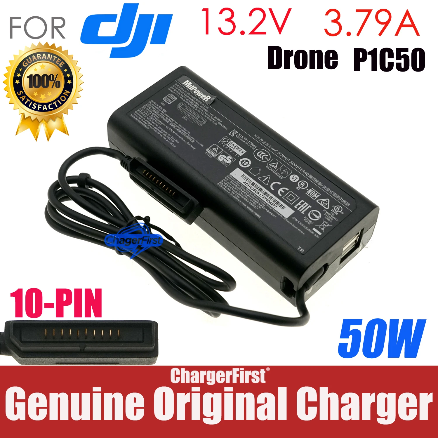 Genuine P1C50 13.2V 3.79A For DJI Mavic Air 1 Drone 50W Battery Charger BC-TRA AC Power Adapter
