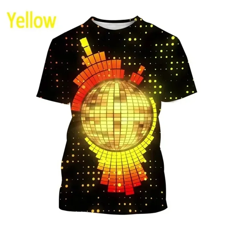 New Party Disco Ball Print Tshirt a maniche corte O Neck Plus Size T Shirt per uomo donna Casual Cool Hip-hop Streetwear Tee Tops