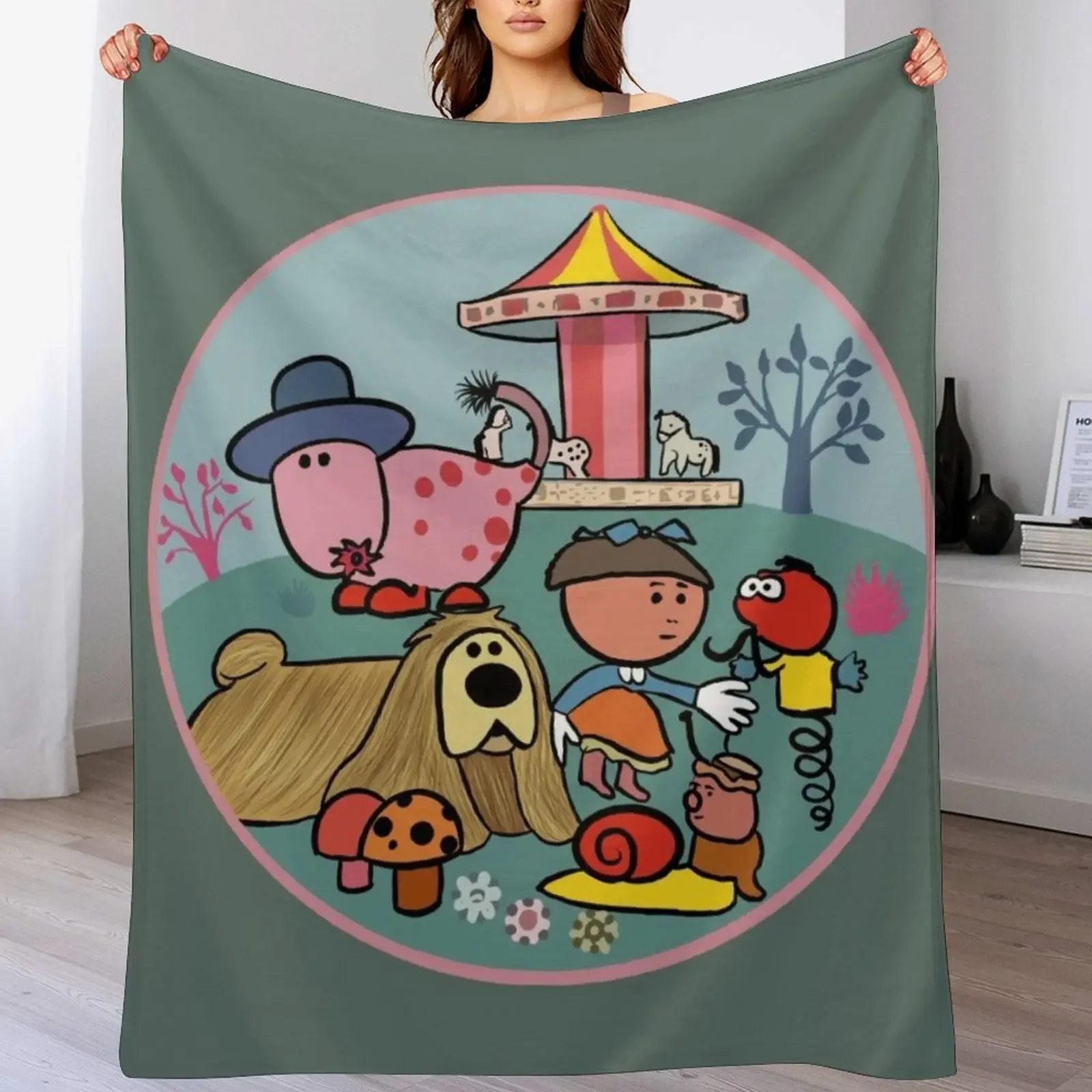 

Magical roundabouts Throw Blanket Summer Beddings Multi-Purpose Soft For Baby Blankets