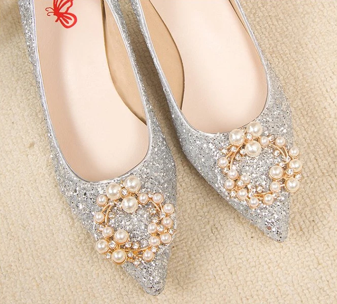 2021 più recenti scarpe cenerentola strass tacchi alti pompe da donna punta a punta donna cristallo scarpe da sposa da festa 4cm/6cm