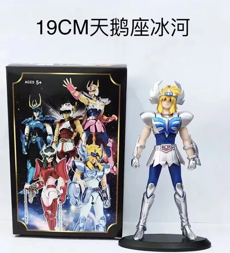 19CM Anime Figure Phoenix Ikki Hyoga Seiya Shiryu Standing Armor Model Children\'s Toys PVC Box Desktop Collection Decoration