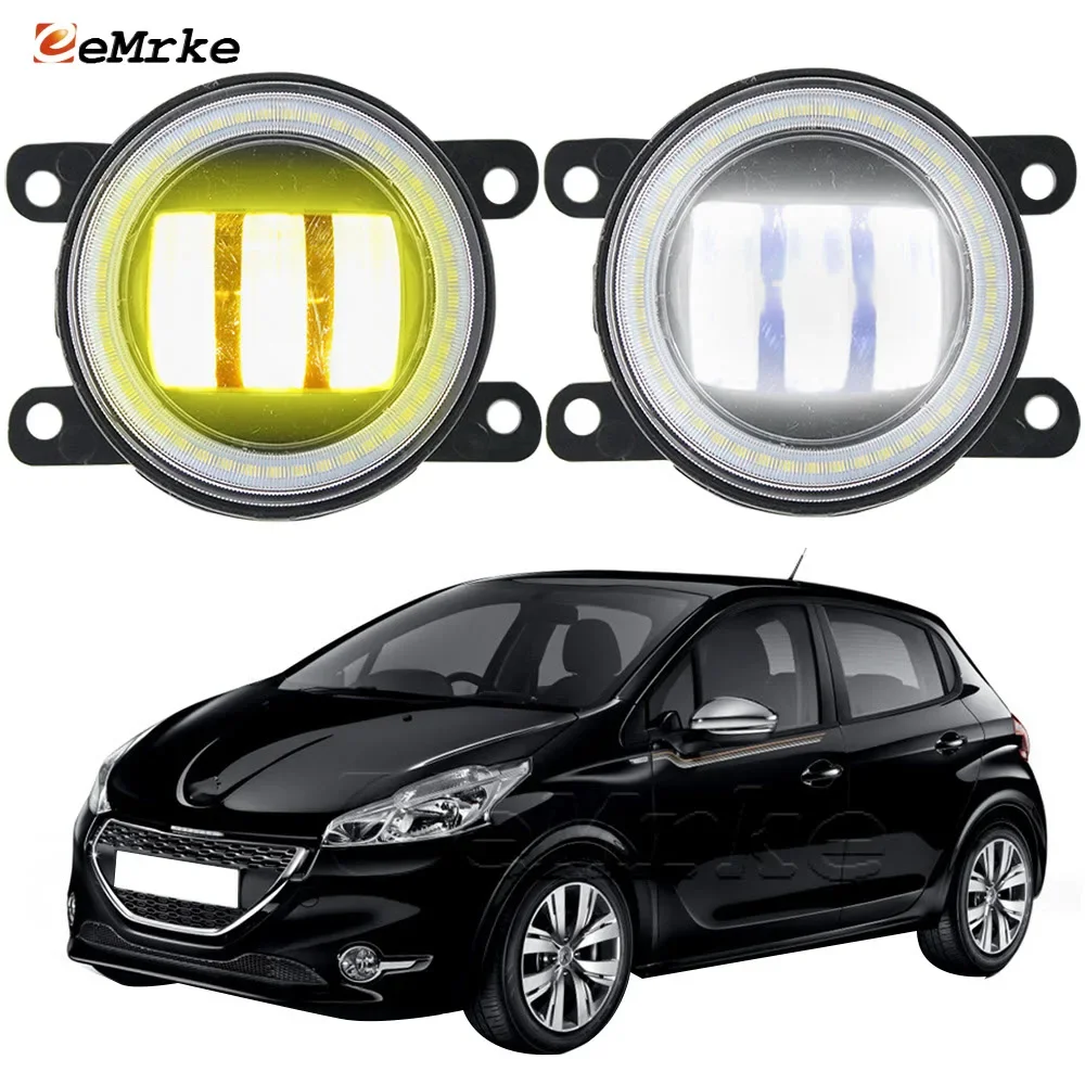 Led Angel Eye DRL Lamp Fog Lights Assembly Lens for Peugeot 208 CA_ CC_A9 2012 2013 2014 2015 2016 2017 2018 207 2010-2018