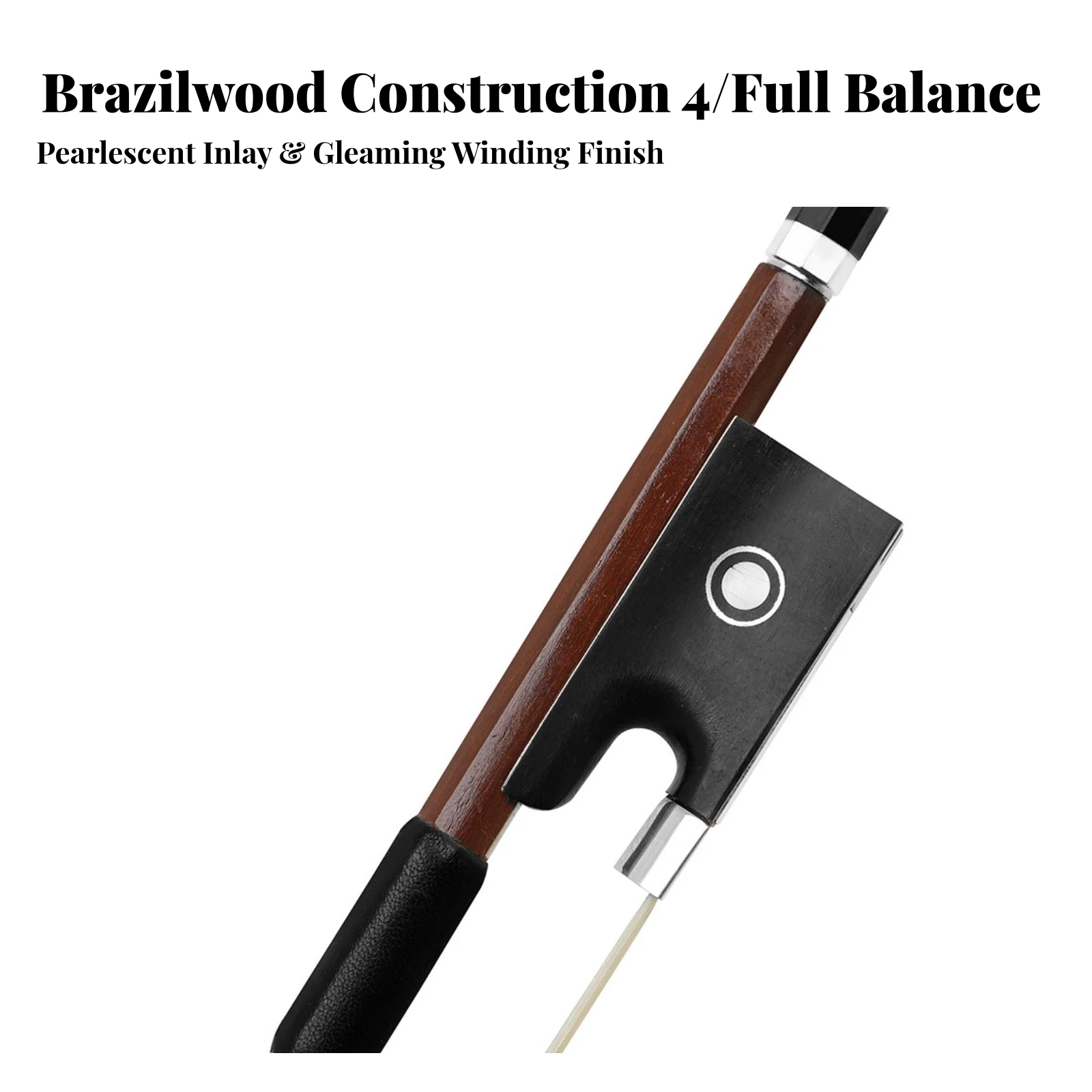 4/4 Violin Bow Balanced Full Size Violin Bow Straight Comfortable for Violinists, Practice, Lessons