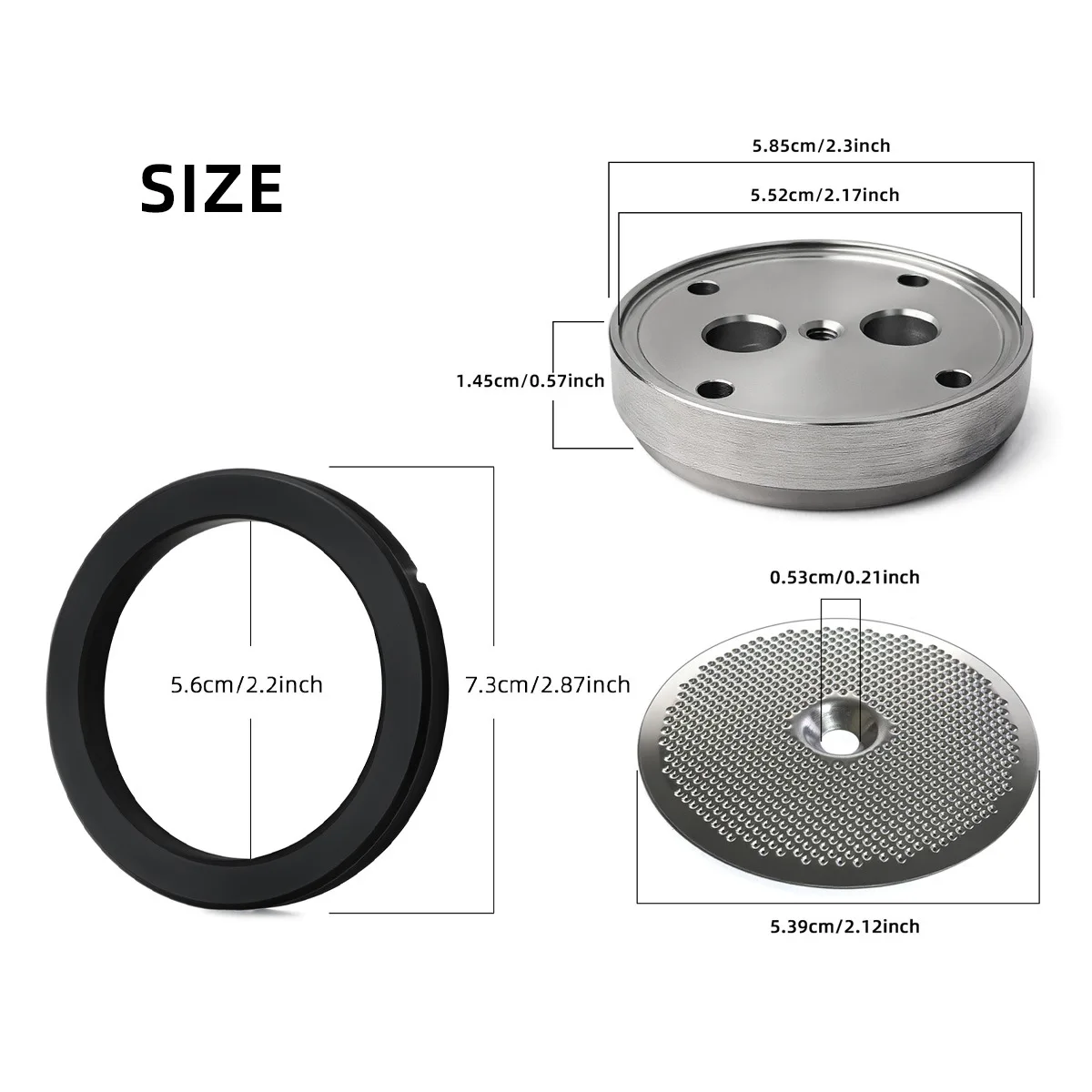 Coffee Brew Head Kit 54mm Stainless Steel with Precision Shower Screen and Heat Resistant Silicone Gasket for Gaggia AROMA