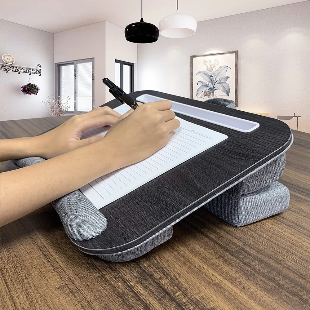 MUMUCC Adjustable Height Computer Desk Compact and Portable with Cushioned Surface for Comfortable Use  Laptop Desk