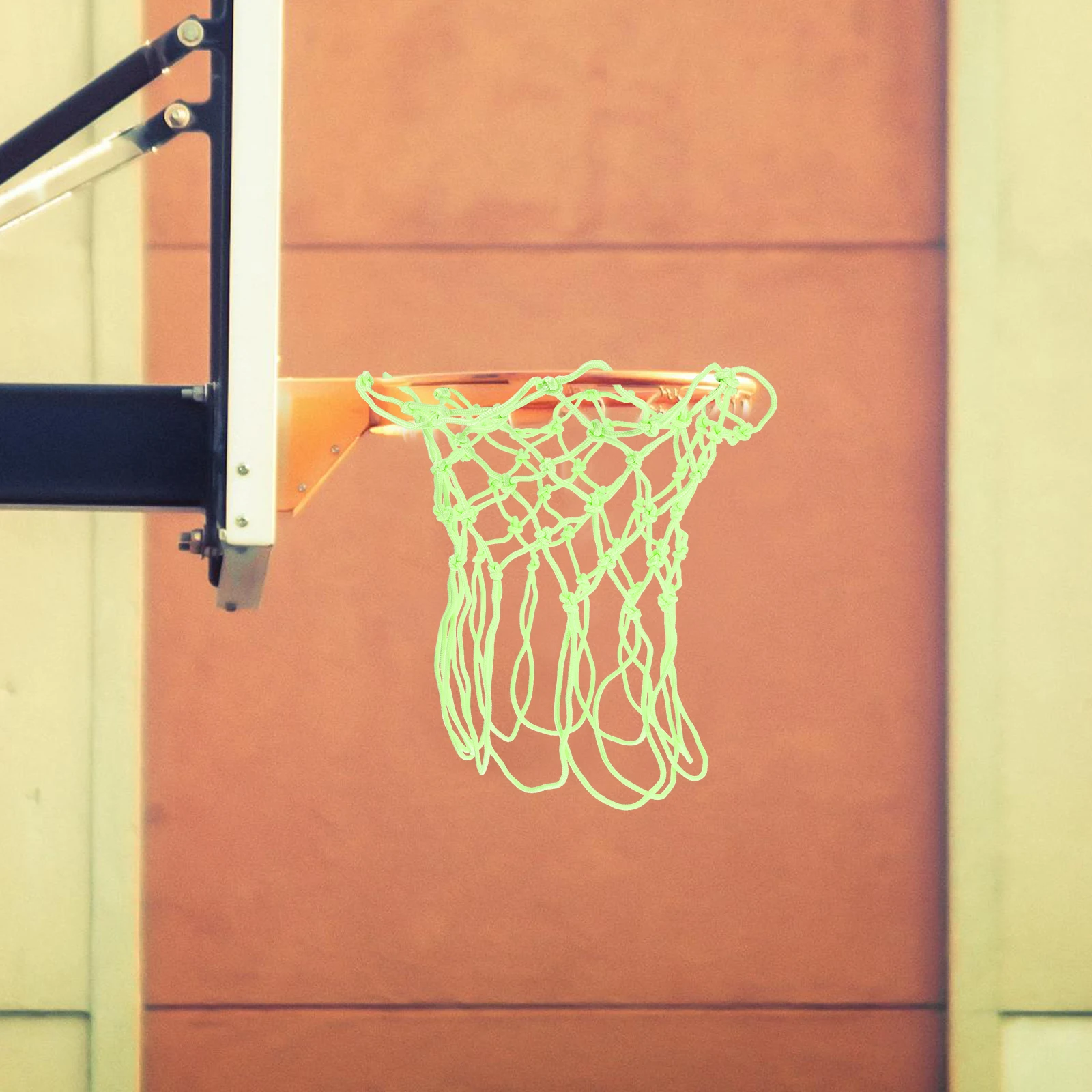 

Heavy Duty Outdoor Basketball Net Replacement Fluorescent Nylon Glow In Dark Light Green For Nightlight Kindergarten Sports