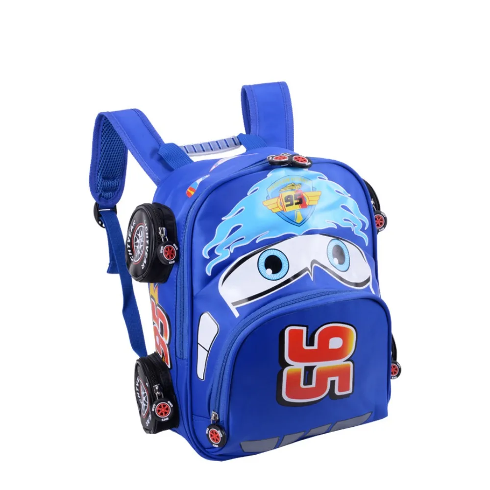 New Cartoon Cars Kids Backpack Fashionable Large Capacity Breathable Waterproof 3D Student School Bag Boys Girls Birthday Gifts