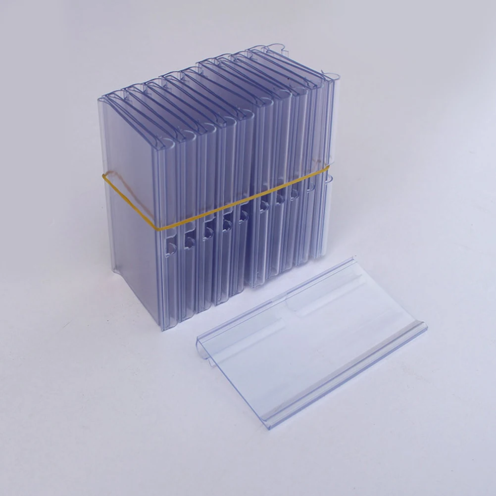 

10 Pcs Price Tag Easy to Use Tags Plastic Label Holders Transparent Shelf Convenient Pvc Pack of