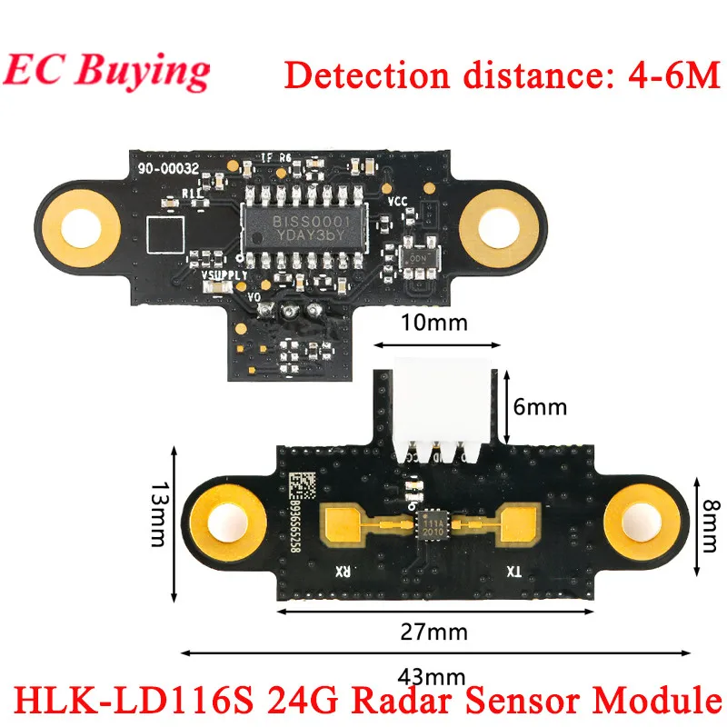 HLK-LD116S 24GHz Millimeter MM Wave Radar Sensor Module LD116S 24G PIR Motion Monitoring Module Detection Distance Range Sensor