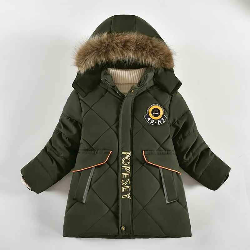 Autumn Winter Girls Jacket Keep Warm Hooded Fashion Windproof Outerwear Thickened Hooded Cotton Coat 3-8 Years Old Kids Clothes