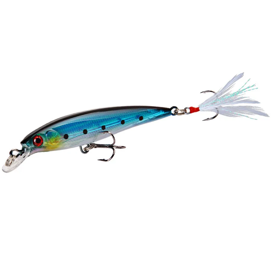 5 قطعة أسماك البلمة بطيئة الغرق مع ريشة الطعم الثابت الاصطناعي Wobblers ل بايك مخطط باس سويم كرانكبيت الصيد السحر مجموعة #4