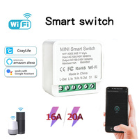 Cozylife WiFi Mini Smart Switch 16A/20A Relay Module DIY Mode Voice Control App Remote Contro AC100-240V For Alexa Google Home