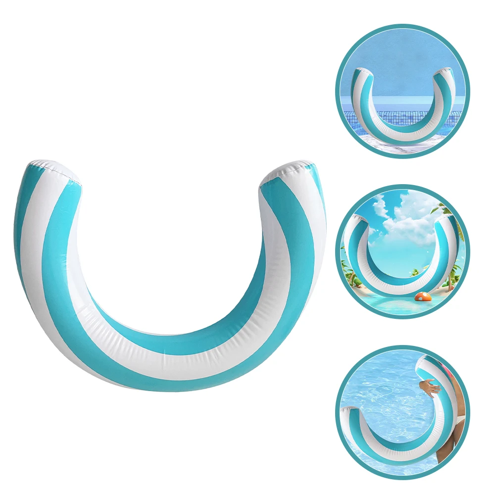 Anello da nuoto gonfiabile Galleggianti giganti blu per accessori per adulti Materiale in PVC a forma di arco per feste in piscina estiva