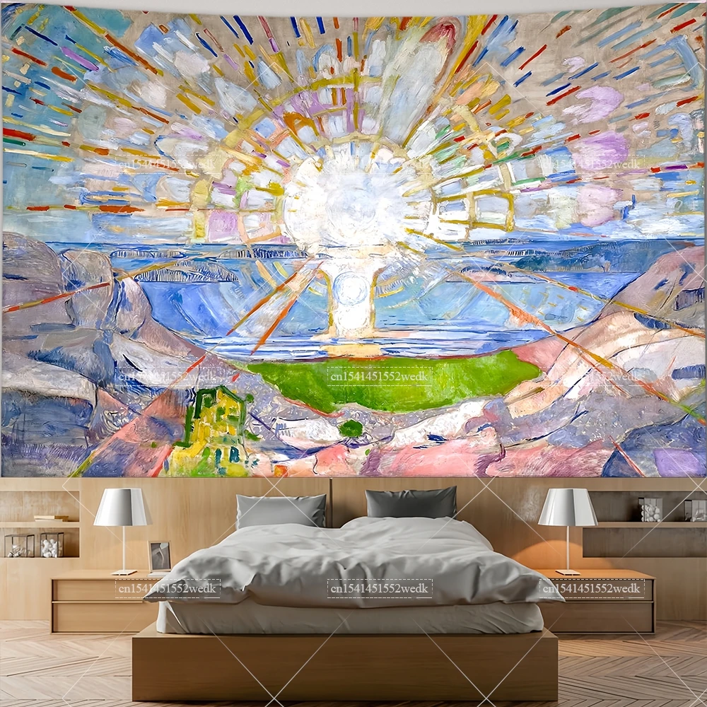 Aesthetic Tapestry - Edvard Munch The Sun Wall Hanging