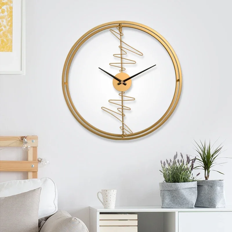 Nordic Large Wall Clock Modern Living Room Dining Room Bedroom Home Wall Decor Art Watch Creative Design Metal Silent Clock 60cm