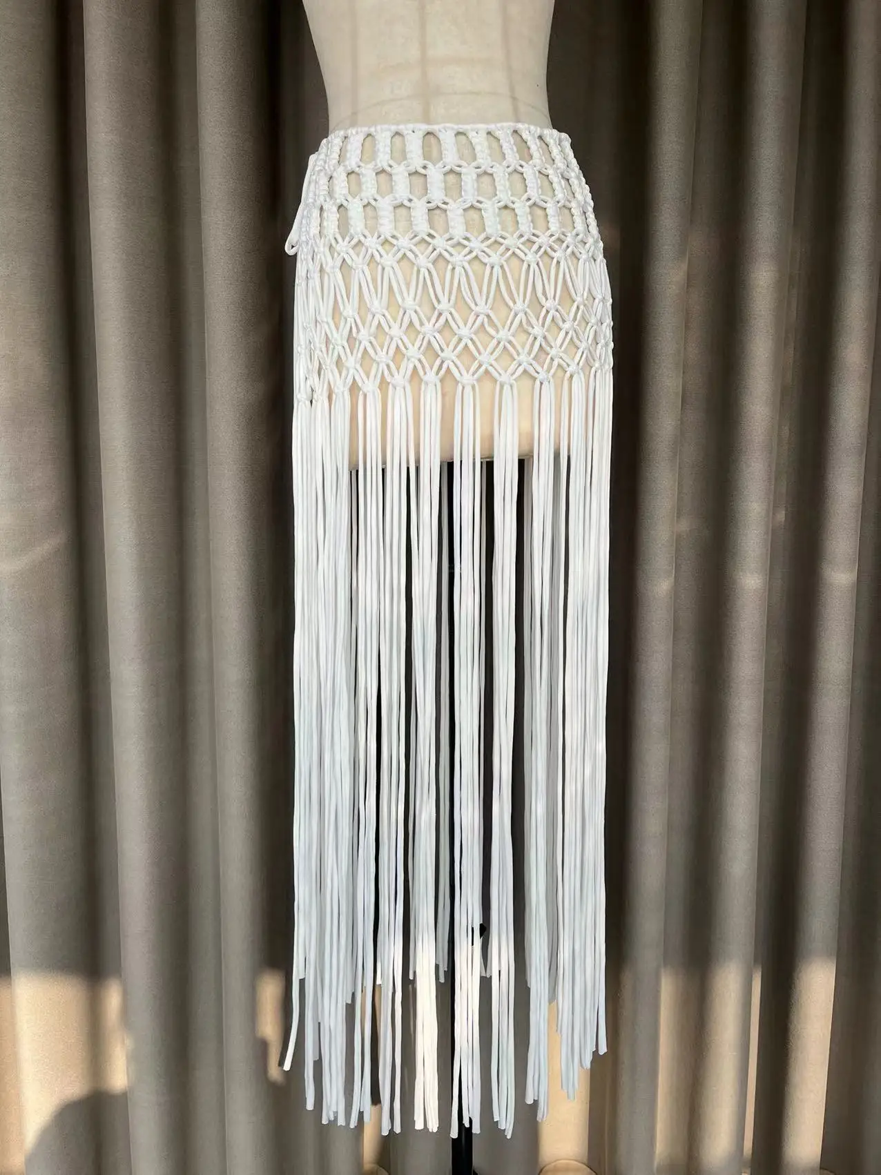 Beachapche 2025 Summer Tassel Macrame  Fringed Skirt Women Sexy  Bikini Ladies Push Up Beachwear Holiday