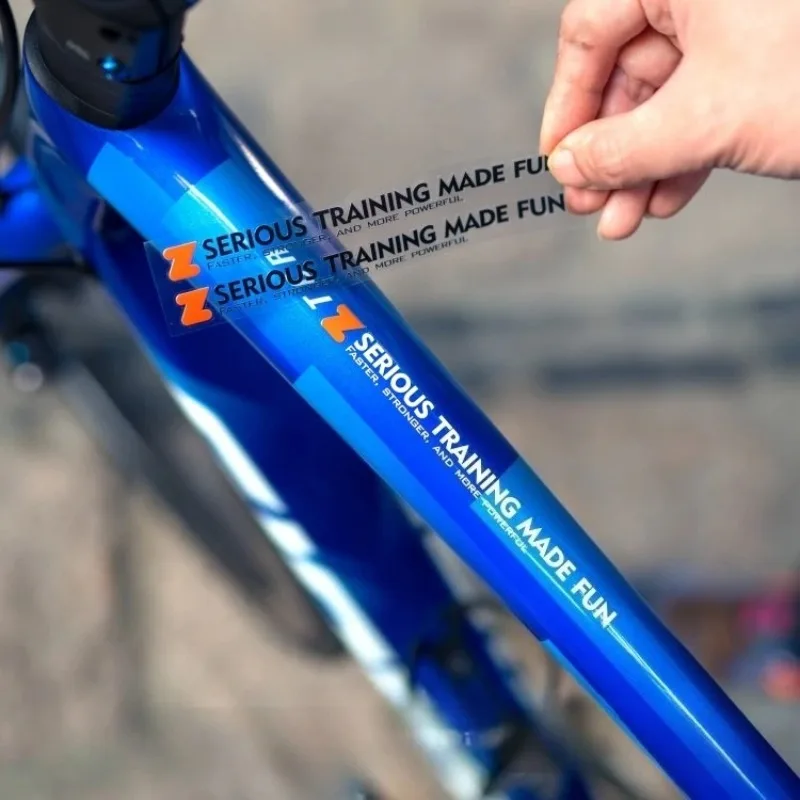 Autocollants de vélo amusants pour l'entraînement sérieux Zwift, 3/5 pièces, en vinyle, imperméables, protection solaire, adaptés au cadre supérieur du vélo