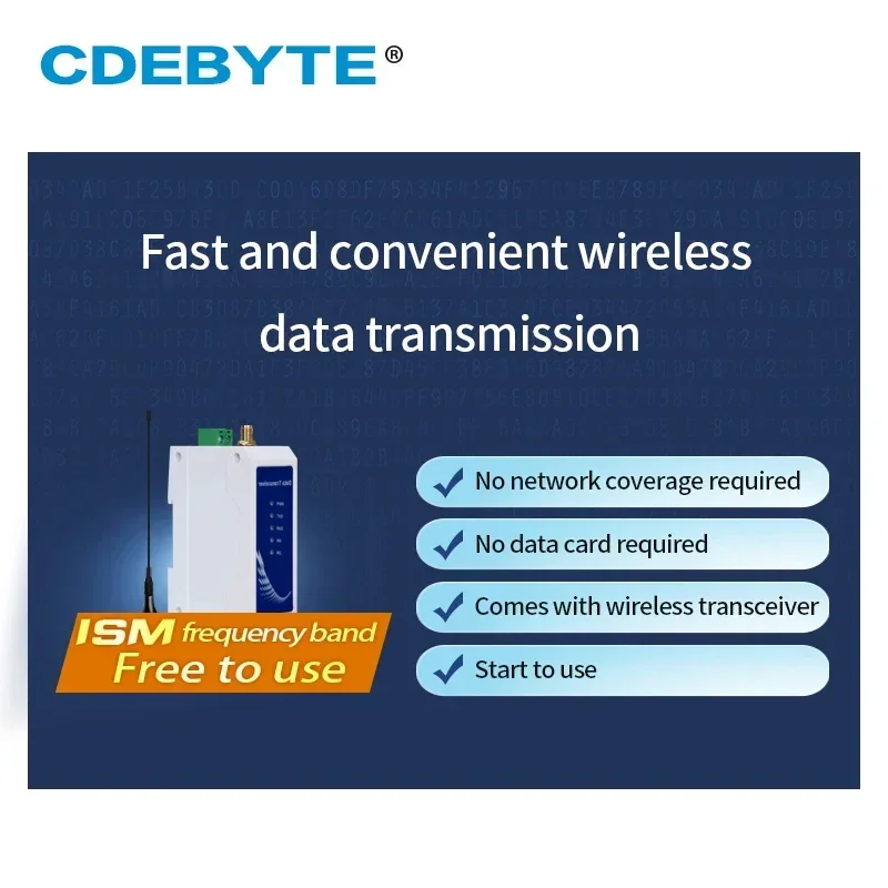 Estación de transmisión de datos inalámbrica RS485, 433MHz, CDEBYTE, E95-DTU(400F30-485), 30dBm, 5KM, GFSK, Modbus, 8V-28V, antena SMA-K