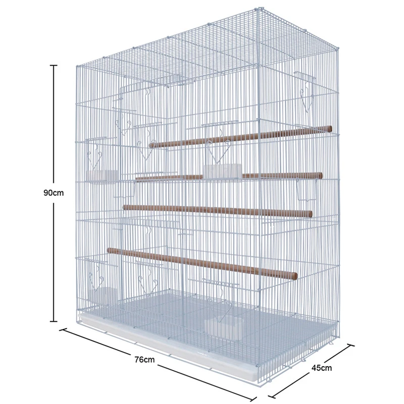 

Wholesale High Quality Metal Wire Bird Breeding Cage White Large Parrot Cages Foldable Bird House