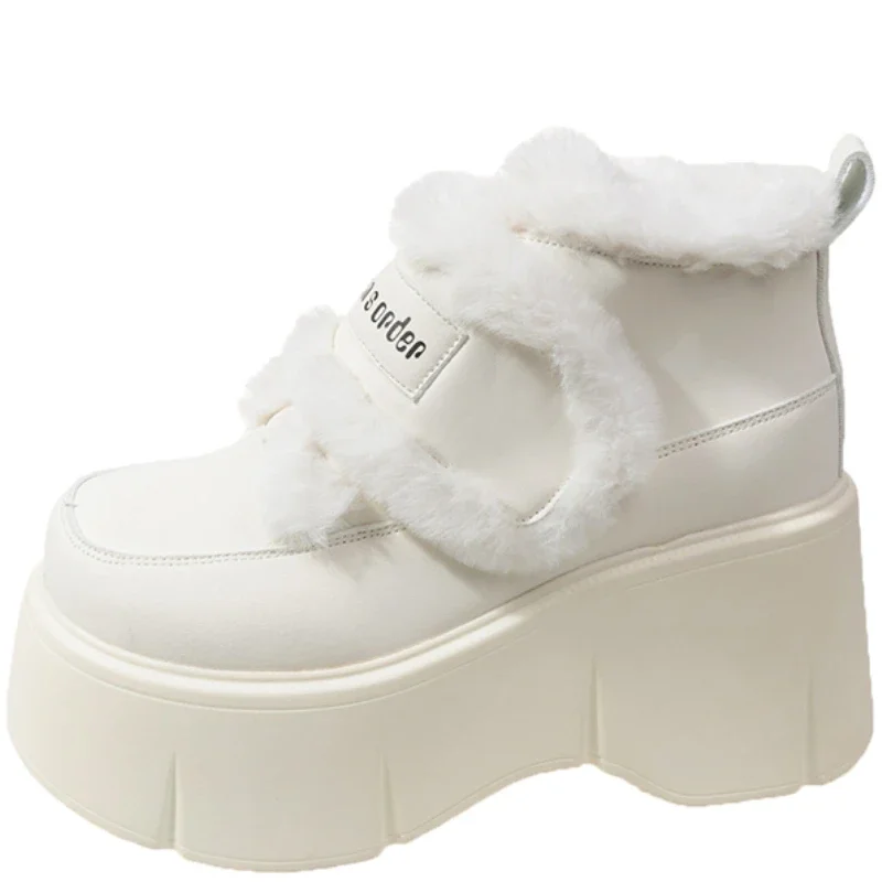 Winter High Heels Fur Snow Ankle Boots Women Platform Shoes Trend 2025 Designer Plush Warm Shoes Goth Boots Chelsea Botas Mujer