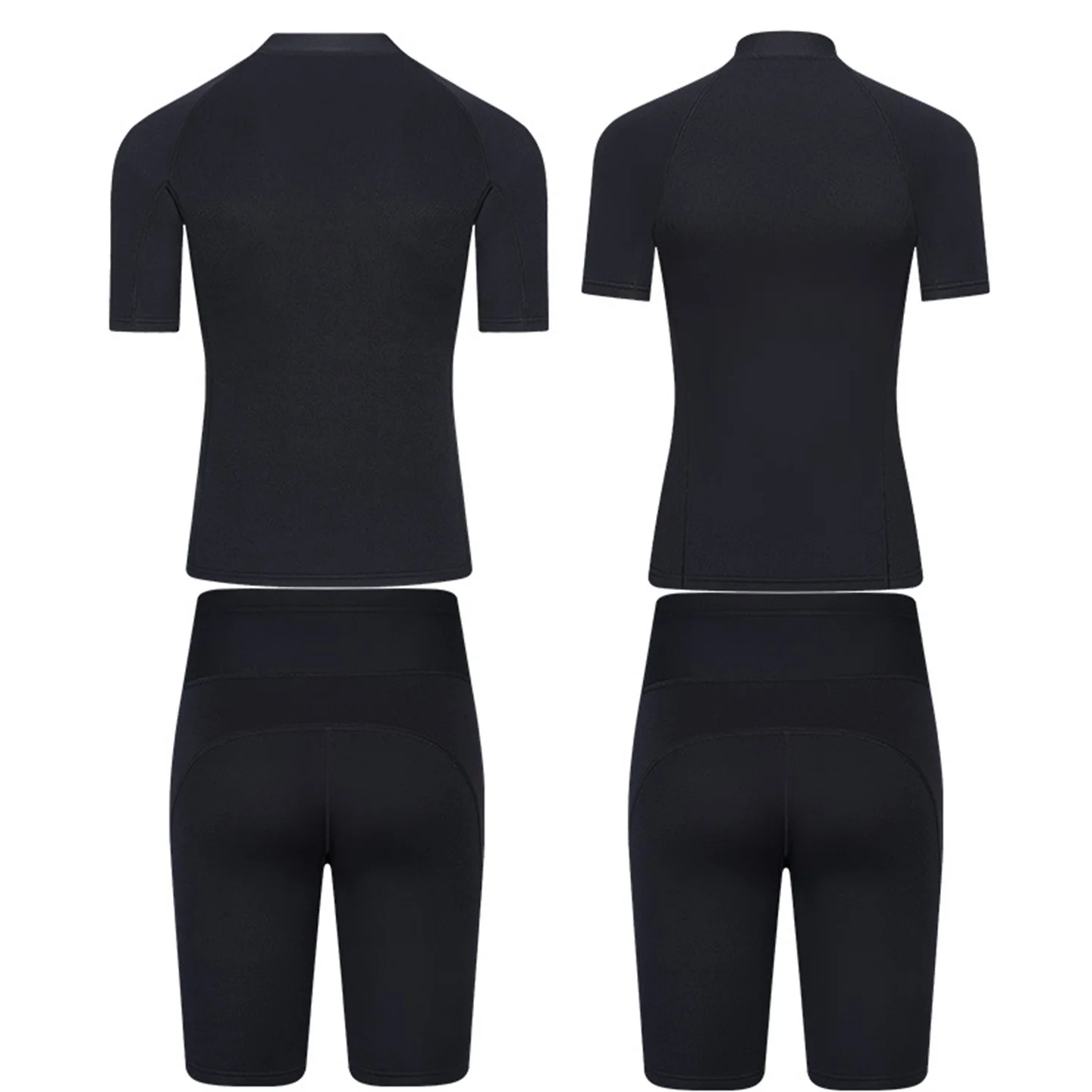Men Women 2MM Neoprene Separate Wetsuit Front Zipper Short-sleeved Diving Jacket And Shorts Snorkeling Surfing Summer Swimsuit