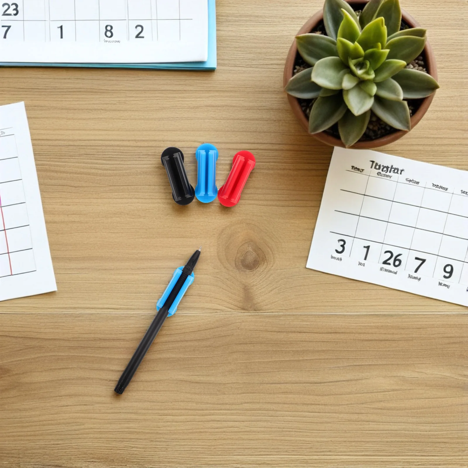 6 قطعة حامل قلم سيليكون منظم قلم رصاص مرن للمكتب الفصول الدراسية مكتب جدار لاصق علامة كليب تخزين سطح المكتب #3