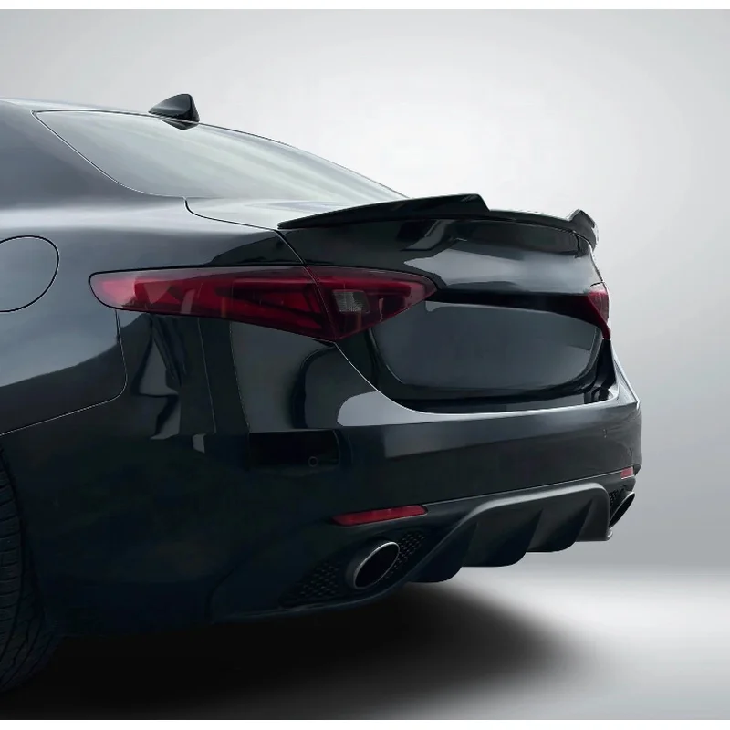 Hot Selling Gloss Black Rear Trunk Spoiler Wing Lip Fit Alfa Romeo  2015‑2021 Exterior Tuning Accessories