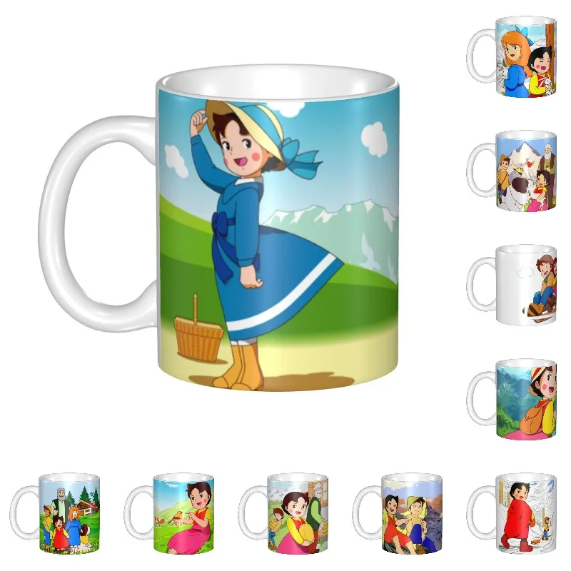 Alps Mountain Girl Happy Heidi Coffee Mug DIY Custom Ceramic Mug Creative Present Outdoor Work Camping Cups And Mugs
