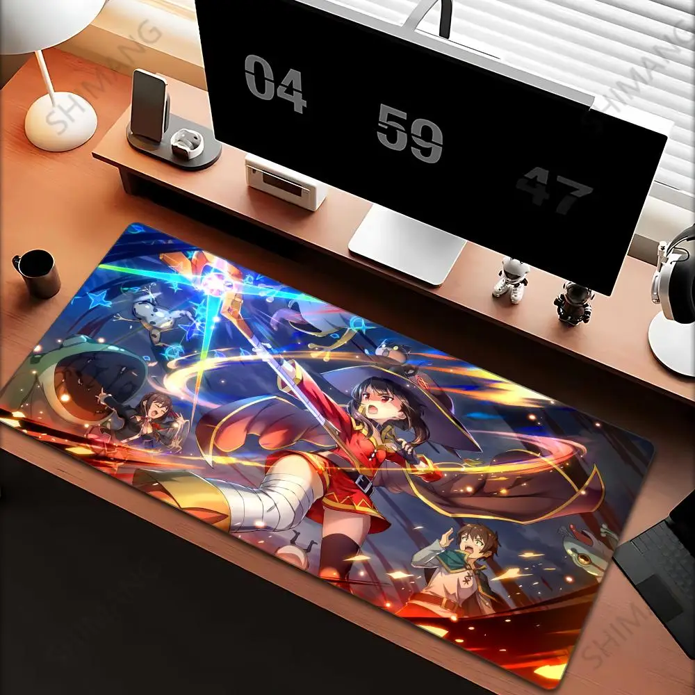 

KonoSuba Megumin XXL mouse pad Anime Computer Mat 900x400mm Gaming Accessories Kawaii mousepad Large Padmouse Keyboard Deskmat