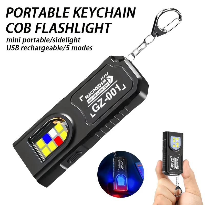 Rechargeable LED Flashlight Ultra Bright,Mini Handheld Flashlight w/Magnetic,5 Modes,Dual Light,Portable Keychain Light,Outdoor