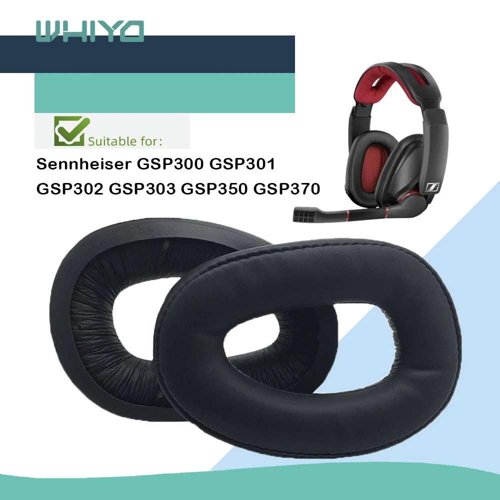 

Whiyo Replacement Ear Pads for Sennheiser GSP350 GSP300 GSP301 GSP302 GSP303 GSP370 Headphones Leather Cushion Earmuffes