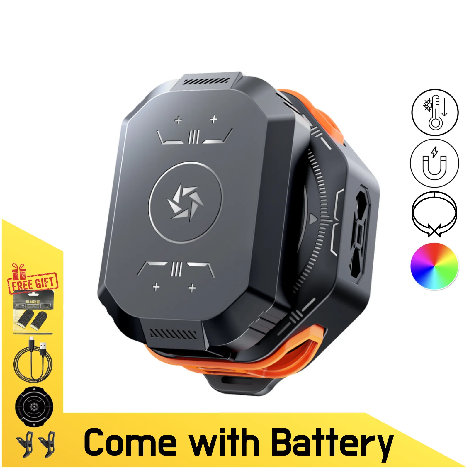 2026 Portable Mobile Phone Cooler with Rechargeable Battery, Wireless Semiconductor Coolng Fan Radiator, 2-Gear Adjustable