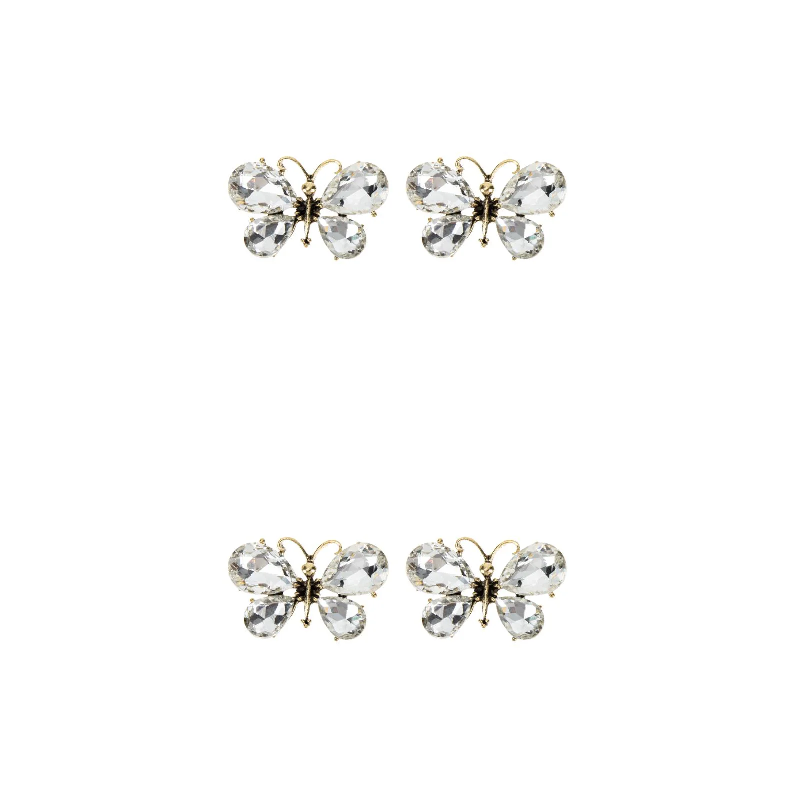 

2 Pairs Cell Phone Accessories Butterfly Shoes DIY Charms Bag Bags Decorate Metal Butterflies Silver Miss Bride