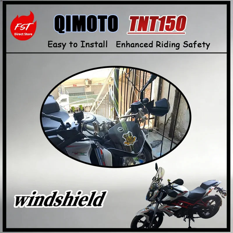 

FOR QJ Benelli TNT150 Windscreen Premium Imported Glass Wind Guard for Motorbike Enhanced Riding Comfort Shatterproof Material