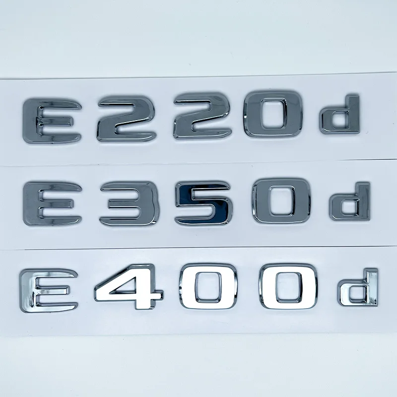 Logotipo 3D ABS Cromado E200 E300 E320 E220 Emblema Letras Pegatina Insignia Del Maletero Del Coche Para Clase E 220 200 300 W21