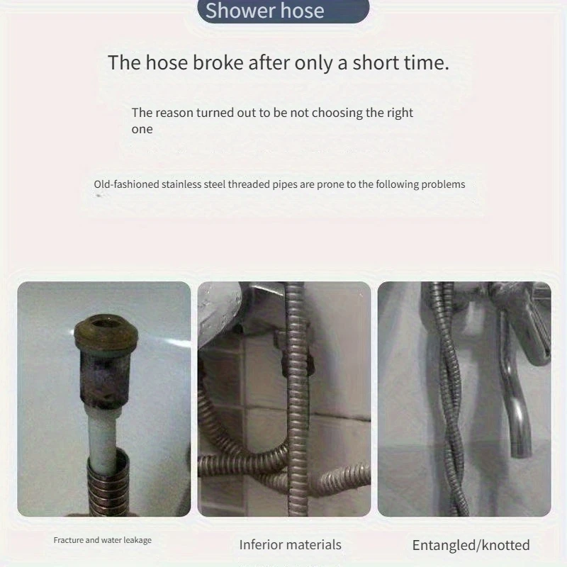 สายฝักบัว 2 เมตร สีดำ/สีเงิน สายฝักบัวแบบยืดหยุ่น สแตนเลส ท่อฝักบัวอาบน้ำแบบยาว อุปกรณ์เสริมในห้องน้ำ