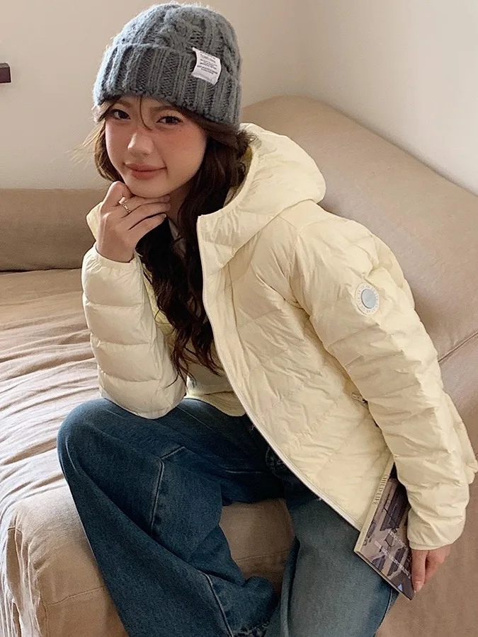 

Женская повседневная легкая куртка с капюшоном на пуху и хлопке, модная осенне-зимняя универсальная трендовая верхняя одежда